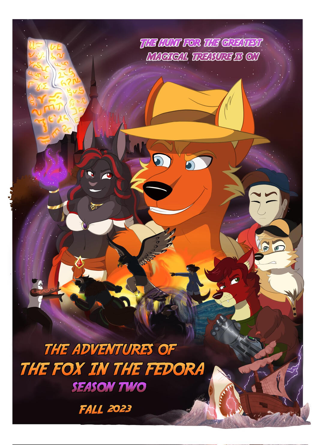 Promotional art for the first season of The Adventures of the Fox in the Fedora.